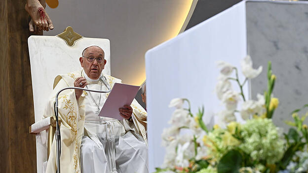 Der Papst bei einer Ansprache bei seiner Südostasienreise