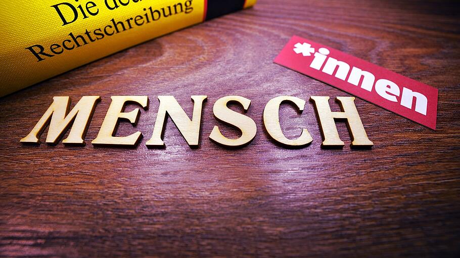 Schriftzug Mensch mit Gendersternchen