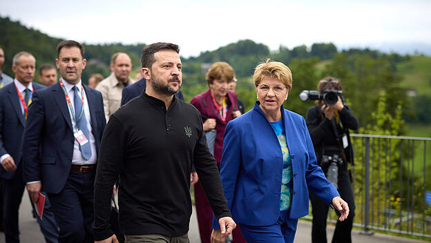 Praesident Volodymyr Selenskyj beim Ukraine-Friedensgipfel