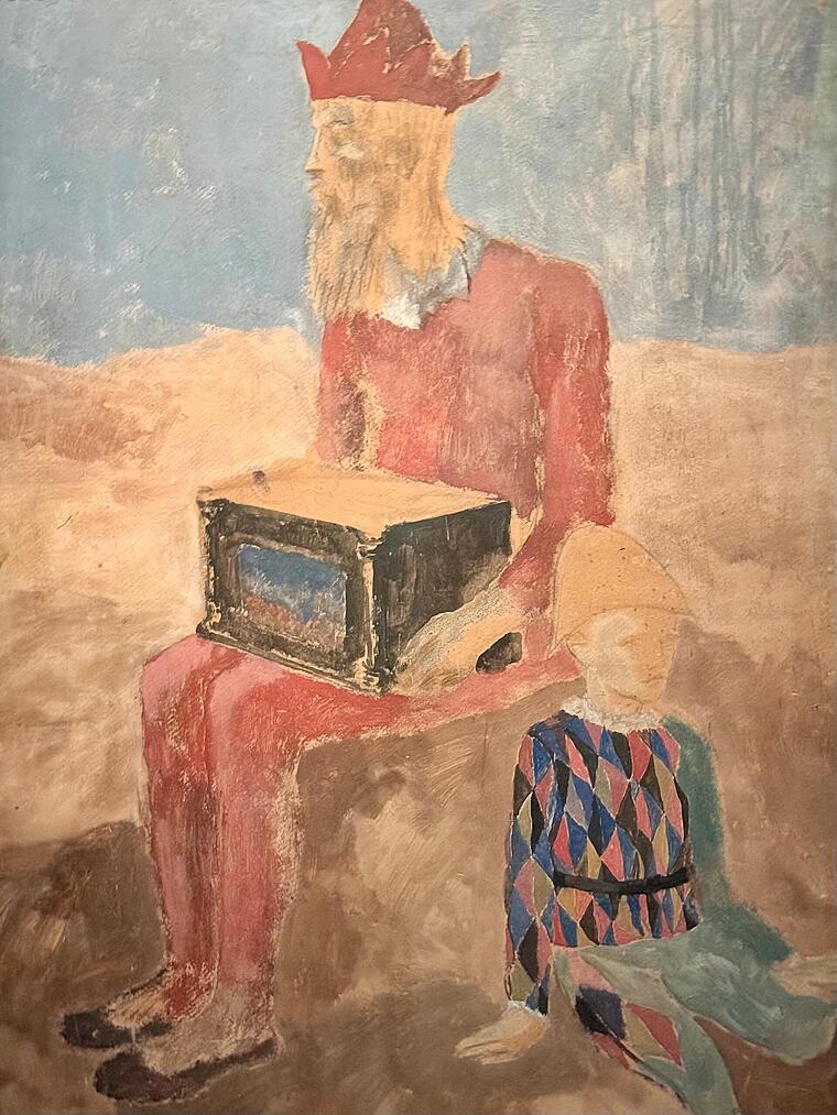 Pablo Picasso, Drehleierspieler und junger Harlequin, 1905