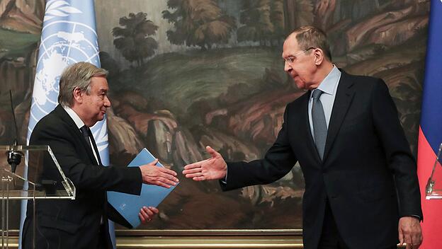 Ukraine-Krieg - UN-Generalsekretär Guterres in Moskau