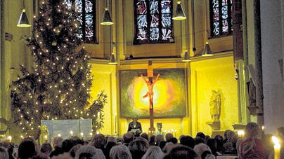Weihnachten in  der evangelischen Kirche St. Petri in Hamburg.