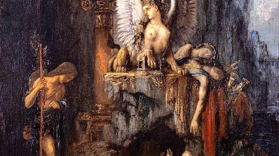 Gustave Moreau: "Ödipus auf Reisen oder Die Gleichheit vor dem Tod", um 1888