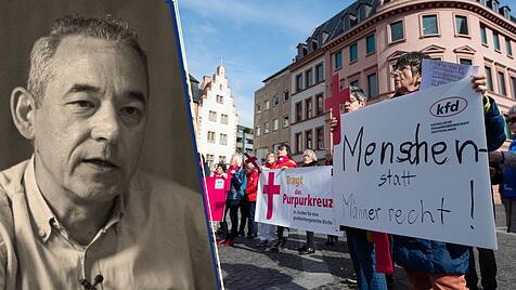 Bioethikkorrespondent Stefan Rehder, kfd-Protest