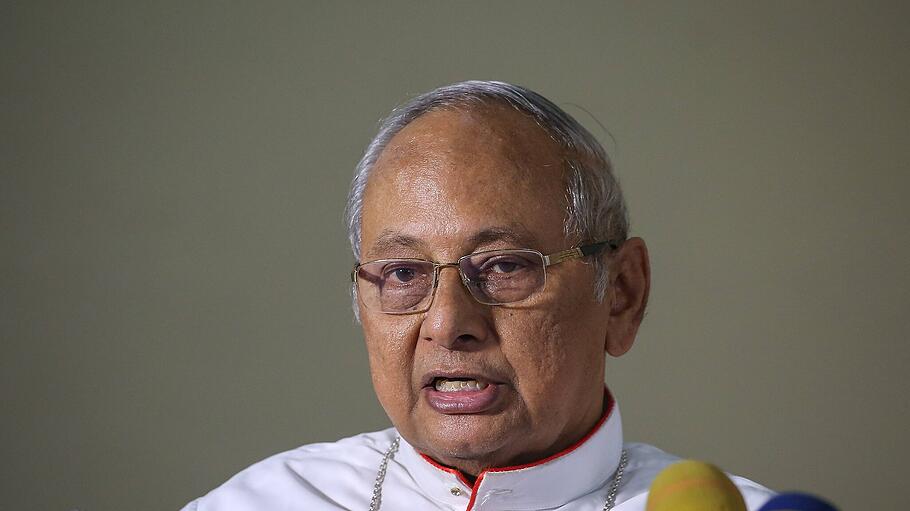 Catholic Archbishop Malcolm Ranjith speaks during a press conference in Colombo Catholic Archbishop Malcolm Ranjith spea