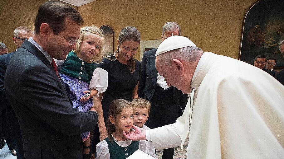 Jan Ledóchowski mit Familie zu Besuch beim Papst