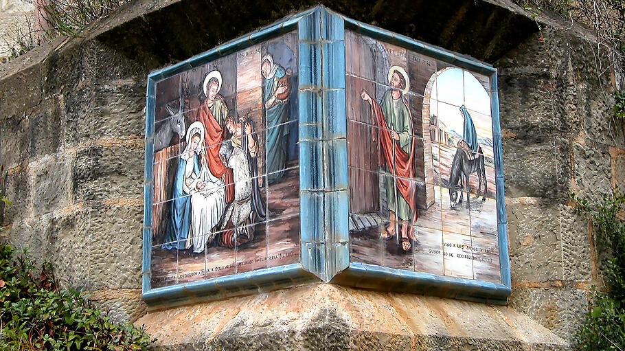 Torreciudad: Fliesentafel mit den Schmerzen und Freuden des Heiligen Josefs