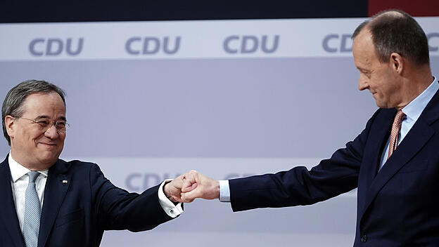 Digitaler CDU Bundesparteitag Laschet und Merz