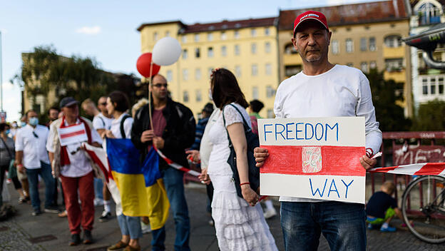 Menschenkette für Menschenrechte in Belarus
