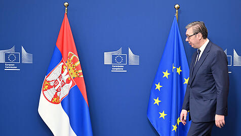 Serbian President Aleksandar Vucic in Brussels