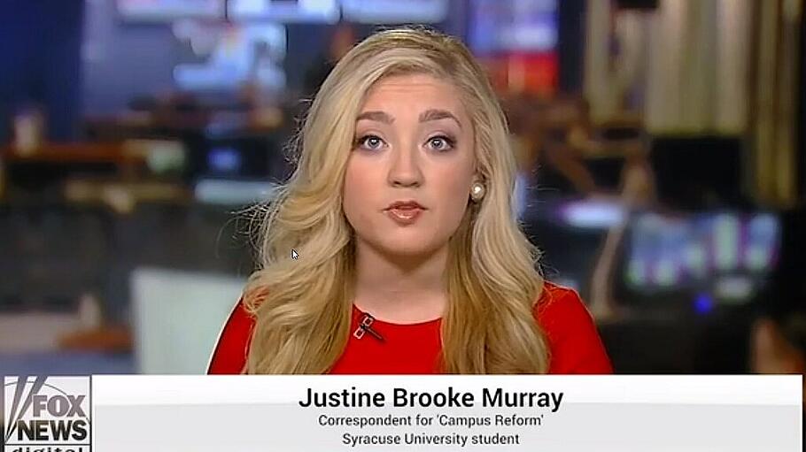 Justine Brooke Murray berichtet im US-Sender Fox News über die Zustände an den Universitäten.