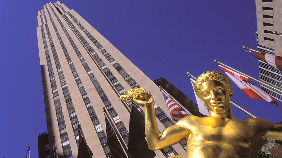 Prometheusstatue vor dem Rockefeller Center in Manhattan