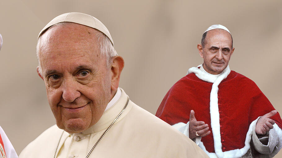 Papst Franziskus und der selige Papst Pauls VI.