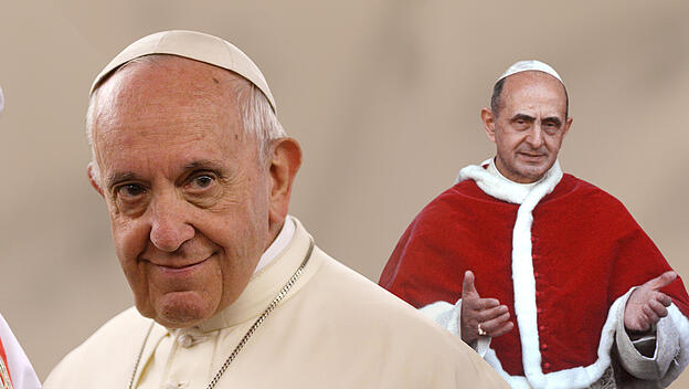 Papst Franziskus und der selige Papst Pauls VI.