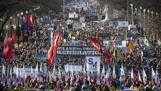 Lebensschützer in den Straßen der US-Hauptstadt beim "March for Life" vor zwei Jahren.