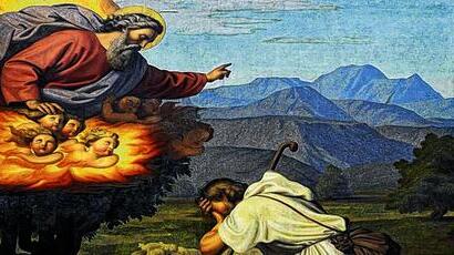 Moses vor dem brennenden Dornbusch