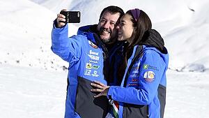 Lega-Chef Salvini im winterlichen Valfurva