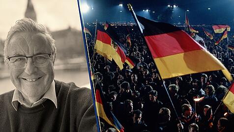 Redakteur Henry C. Brinker, Flaggenmeer am 3. Oktober 1990