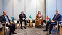 Der türkische Außenminister Hakan Fidan beim Gipfel mit den Außenministern aus Ägypten, Pakistan und Saudi-Arabien