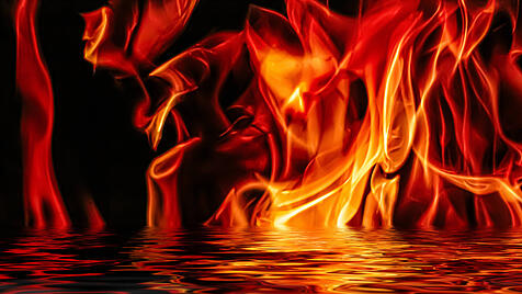 Flammen im Wasser