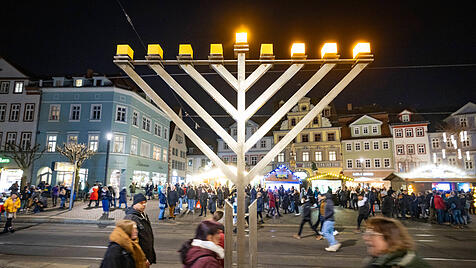 Chanukkia Leuchter in Erfurt