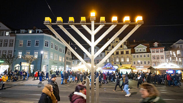 Chanukkia Leuchter in Erfurt