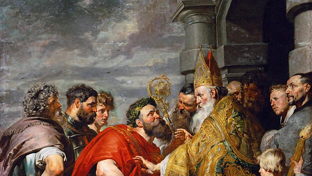 Der heilige Ambrosius und Kaiser Theodosius I.