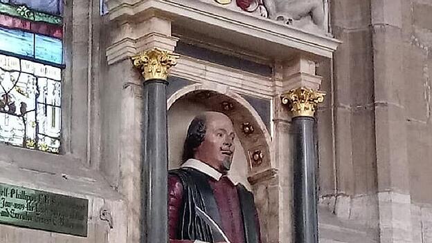 Shakespeare in der Holy Trinity Church in Stratford-upon-Avon