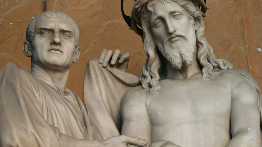 Pontius Pilatus und Jesus in Scala Sancta in Rom.