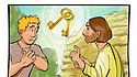 Jesus gibt Petrus die Schl&uuml;ssel des Himmelreichs