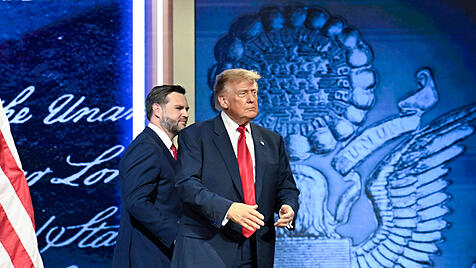 Donald Trump mit seinem Vizepr&auml;sidenten J.D. Vance