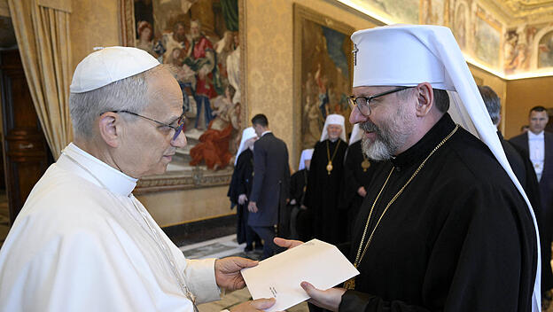 Im Sommer 2025 empfing Papst Leo Gro&szlig;erzbischof Swjatoslaw Schewtschuk