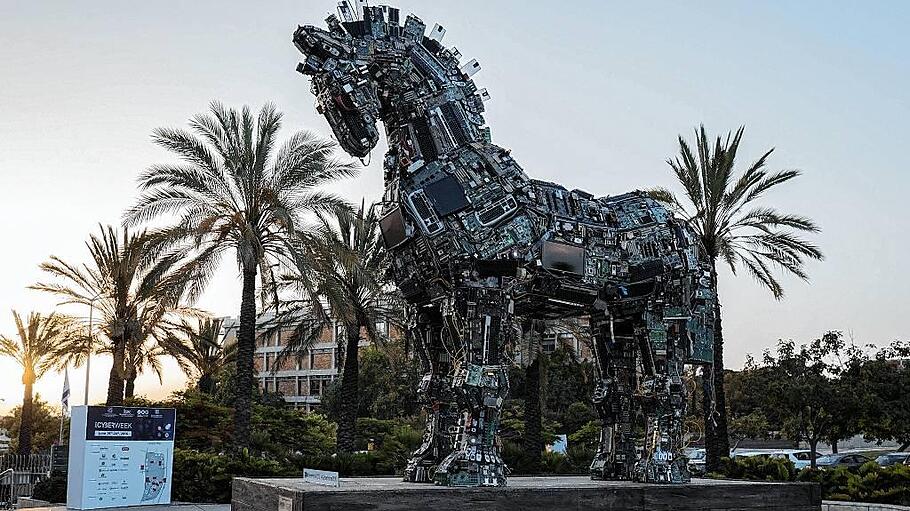 Cyber Horse outside Cyber Week conference in Tel Aviv