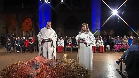 Umstrittene Krippenszene in Christmette aus Stuttgarter Kirche