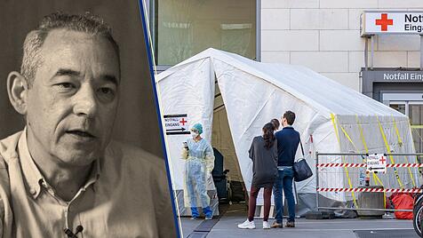 Bioethikkorrespondent Stefan Rehder, Triage-Zelt