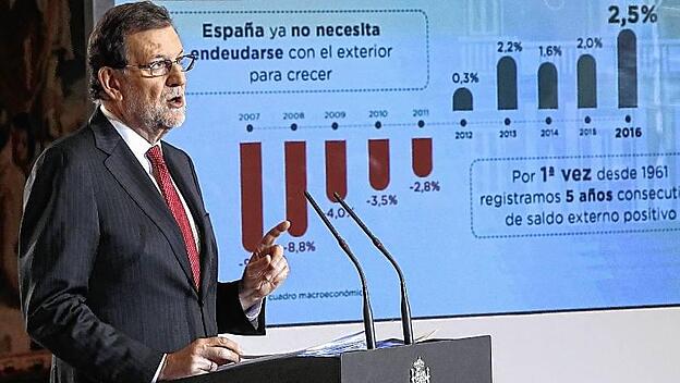 Spaniens Ministerpräsident Mariano Rajoy bei der Jahresendpressekonferenz.
