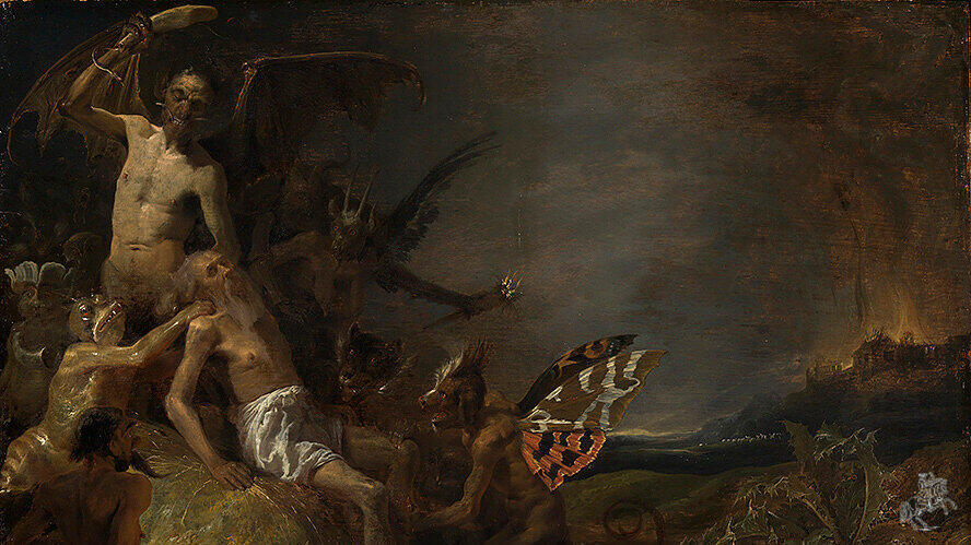 Seine Geschichte verändert, was man unter Glaube versteht: Hiob, gequält von bösen Geistern, dargestellt von Cornelis Saftleven.