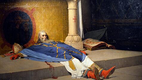 Der Mord des heiligen Thomas Becket, 1879, von Albert Pierre Dawant (1852-1923).