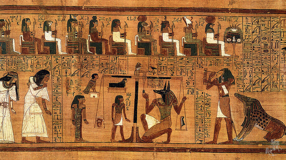 Papyrus von Ani enth&auml;lt eine Liste von 42 &uuml;blen Taten sind stets zu verneinen.