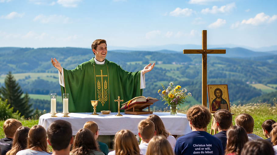 gl&uuml;cklicher Priester