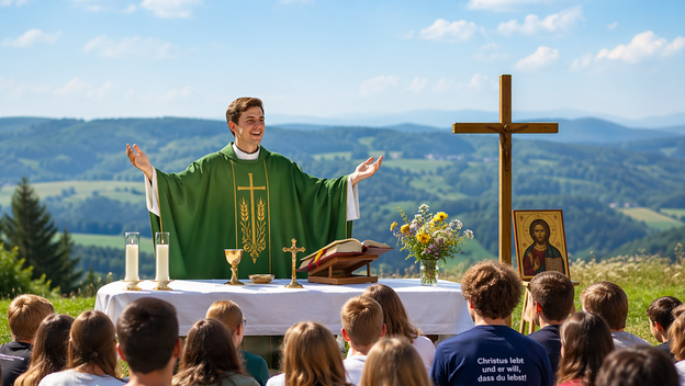 gl&uuml;cklicher Priester