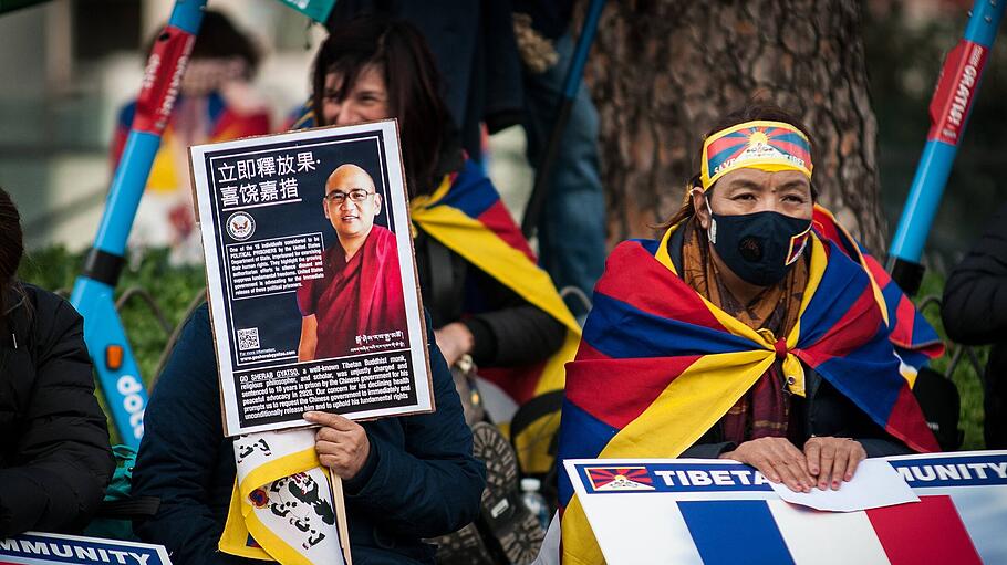 Demo gegen chinesische Besetzung Tibets in Rom