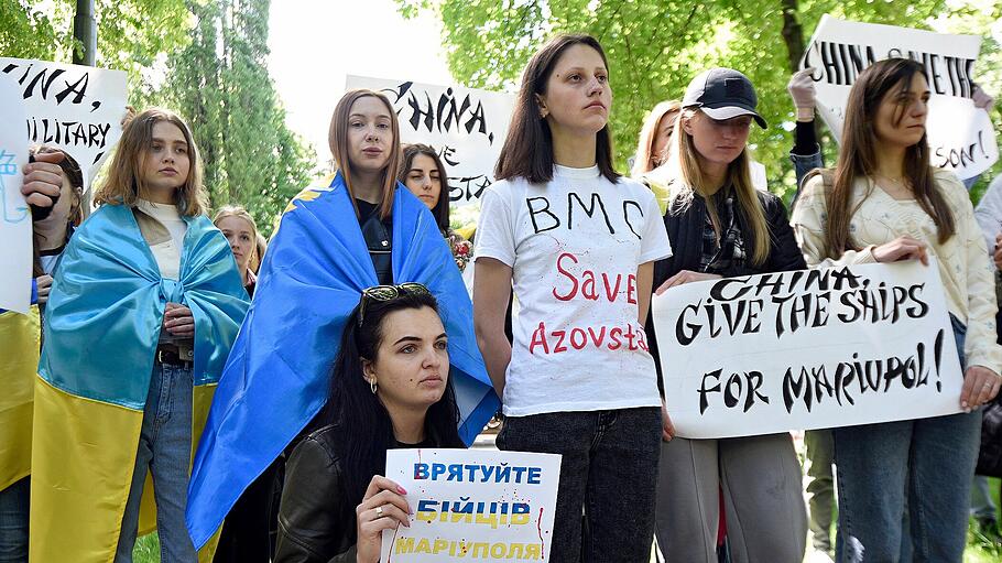Demonstrationen für Soldaten in Mariupol