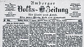 Titelblatt der Amberger Volks-Zeitung
