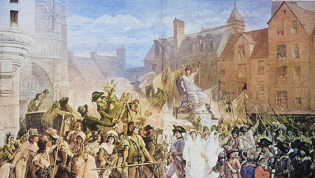 Das Fest der Göttin der Vernunft in Paris 1793