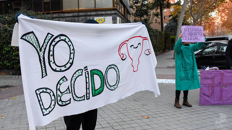Demonstration für Abtreibung in Madrid