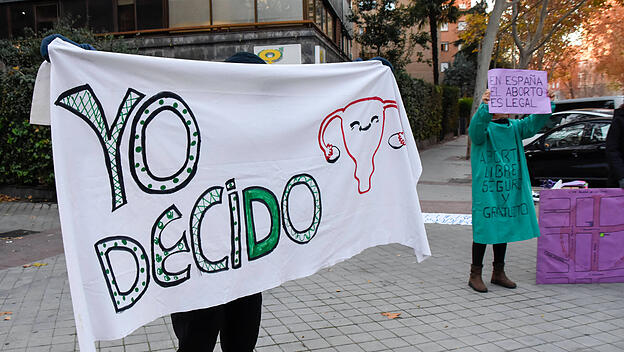 Demonstration für Abtreibung in Madrid