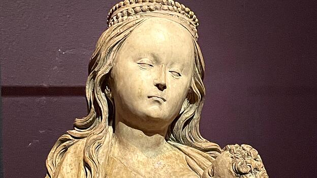 Maria lactans, Ulm, um 1520, Lindenholz, H. 23 cm, B. 19,5 cm, T. 13 cm, Skulpturensammlung der Staatlichen Museen zu Berlin (Eigentum des Kaiser Friedrich Museumsvereins).