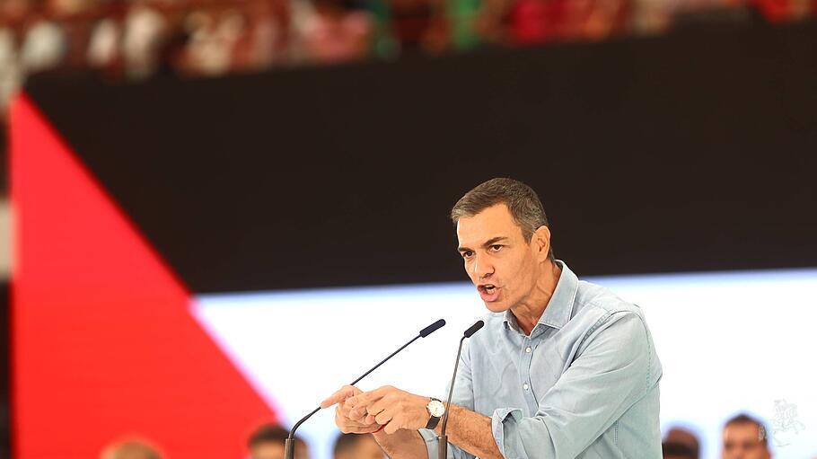 Pedro Sanchez bei einer propalästinensischen Veranstaltung