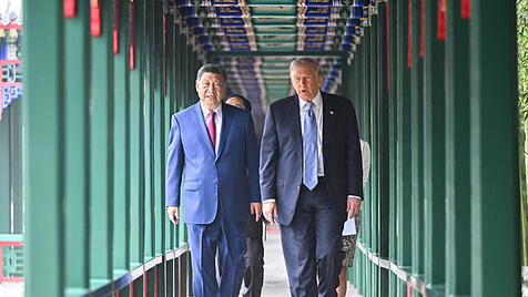 Der chinesische Pr&auml;sident Xi Jinping und der US-Pr&auml;sident Donald Trump